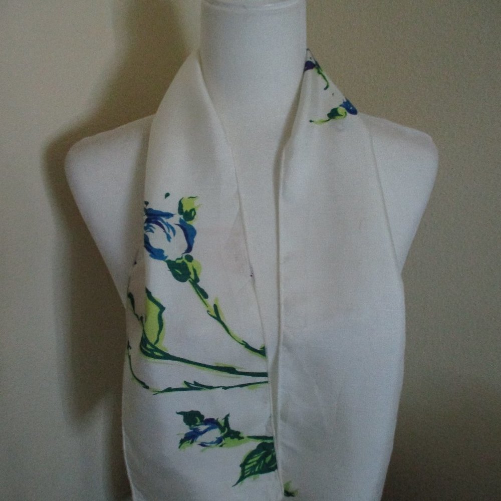 1960s abstract floral scarf